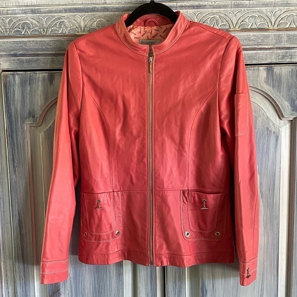 Unique & beautiful BRADLEY Bayou Coral Leather Jacket. Great condition.